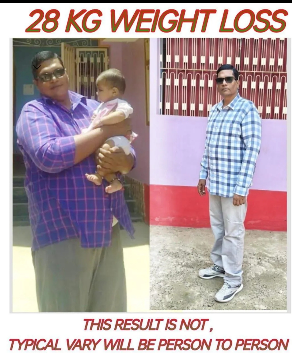 Deepak Arora before and after 28 kg weight loss transformation